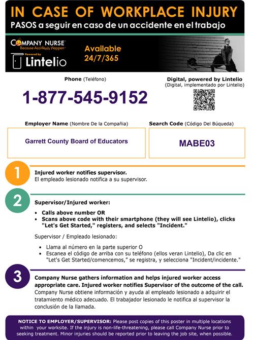 Infographic highlighting steps needed for Company Nurse as outlined in link above.